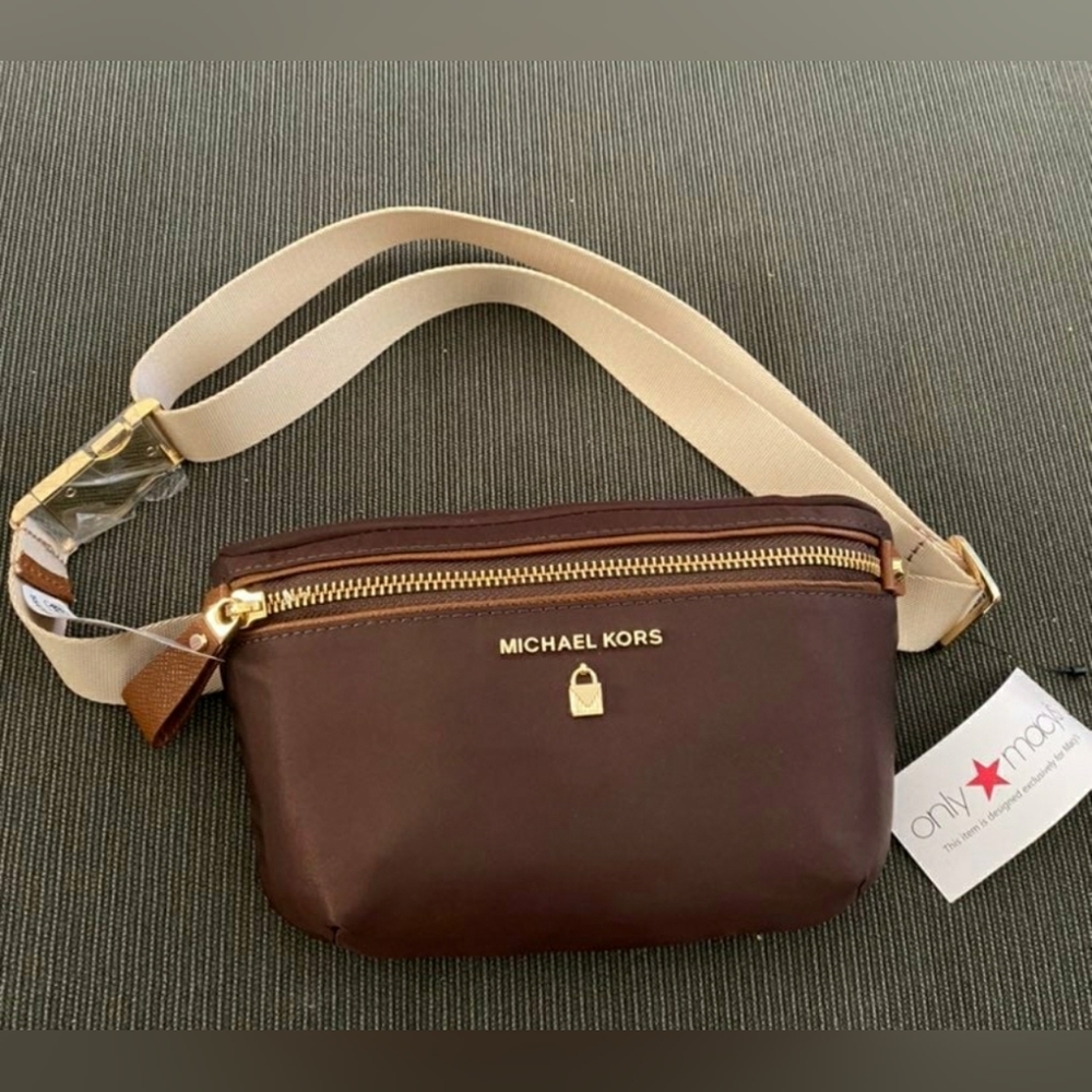 Michael Kors MK Brown Nylon Fanny pack belt bag